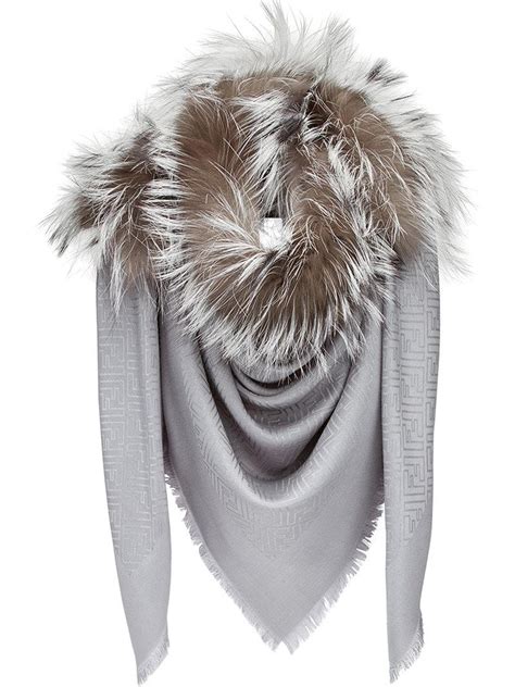 farfetch fendi scarf|Fendi scarf with fur trim.